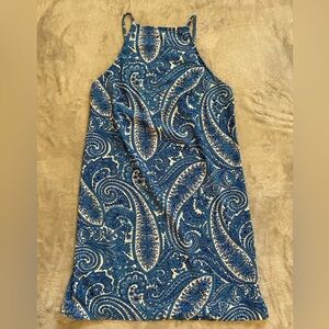 Show Me Your MuMu Blue and White Paisley Mini Dress